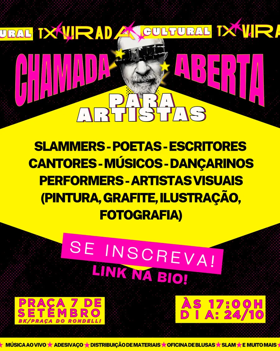 Virada Cultural TX abre inscrições para artistas se apresentarem neste sábado em Teixeira de Freitas 
