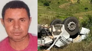 Caminhão da Nissi Madeiras de Teixeira de Freitas cai em ribanceira e mata motorista e ajudante