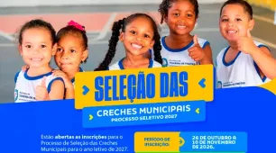 Inscrições para seleção das creches municipais seguem até 10 de novembro