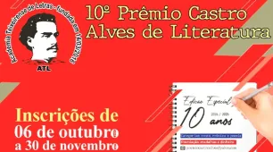 Já se encontram abertas as inscrições para o Prêmio Castro Alves de Literatura 2026