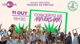 Mais de 200 crianças e jovens participam do concerto de aniversário de 5 anos do Núcleo Territorial NEOJIBA