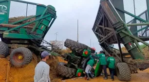 Motorista agrícola fica gravemente ferido após acidente com trator