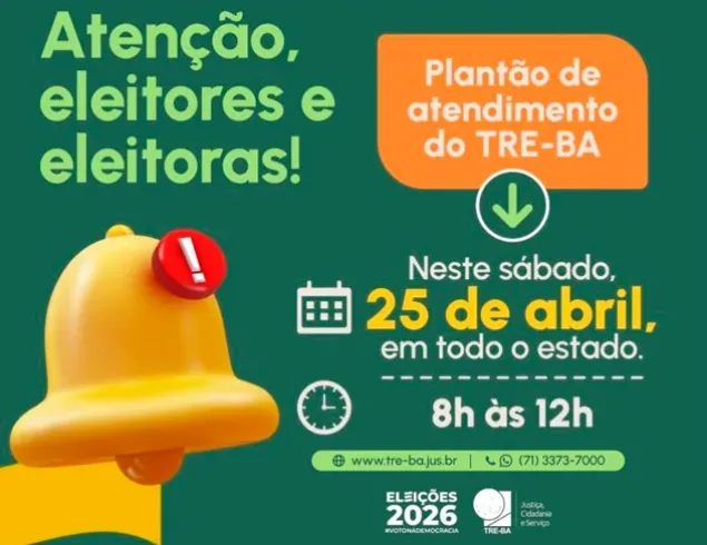 Precisa regularizar o título de eleitor? O Cartório Eleitoral de Mucuri realiza plantão no próximo sábado (25/04)